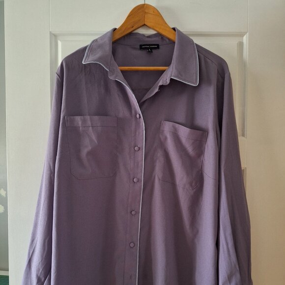 Pale purple piped shirt - Picture 1 of 3